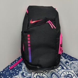 Nike Black Backpack with Pink and Purple Highlights